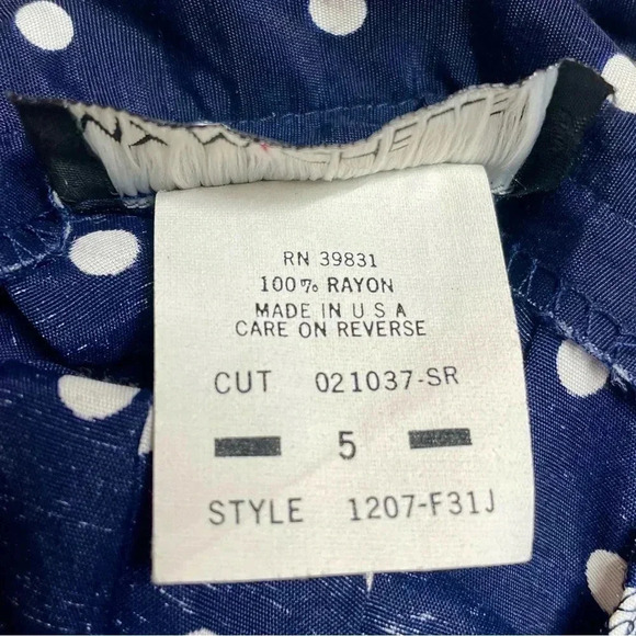 Vintage 1990s High Waisted Pleated Polka Dot‎ Mini Skirt VTG Made in USA - Picture 6 of 13